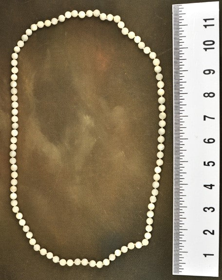Genuine Mother of Pearl Bead Knotted Strand Necklace