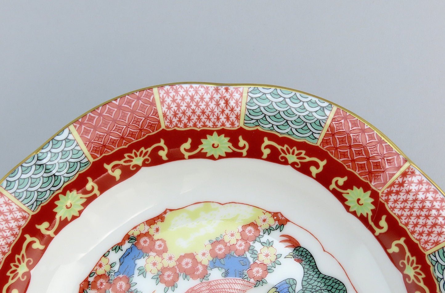8 Rimmed Soup Bowls Gumps San Francisco Phoenix Bird 9639 Imari Style 9"