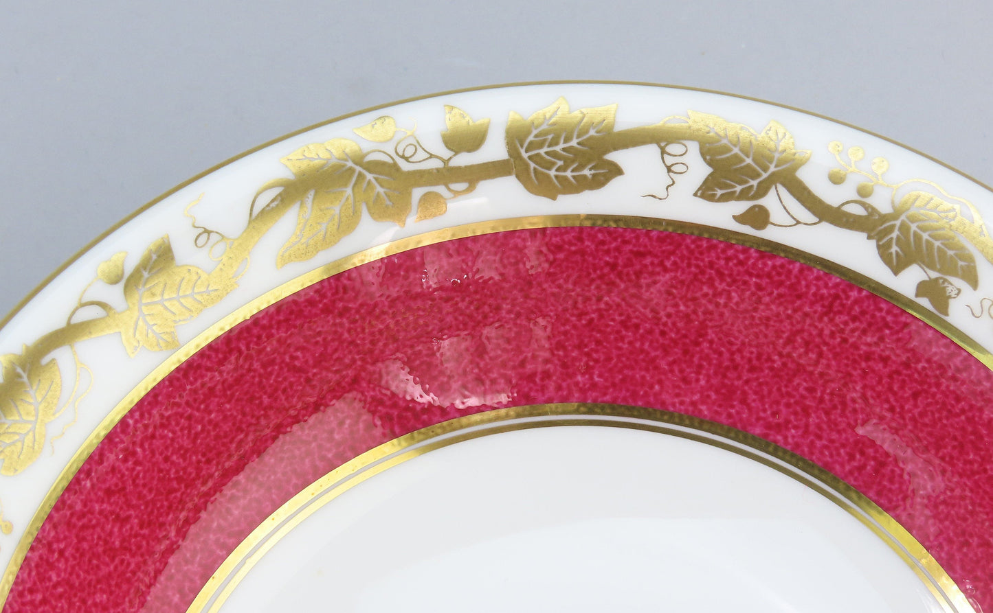 12 Wedgwood Whitehall W3994 Powder Ruby Bone China Coupe Cereal Bowls 6"