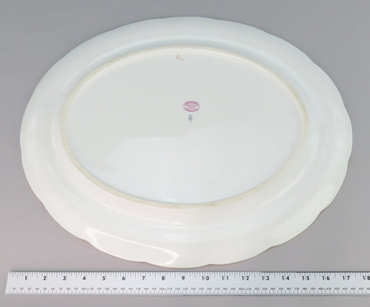 Large c1881 Brown Westhead Moore Staffordshire Gilt Floral Oval Serving Platter