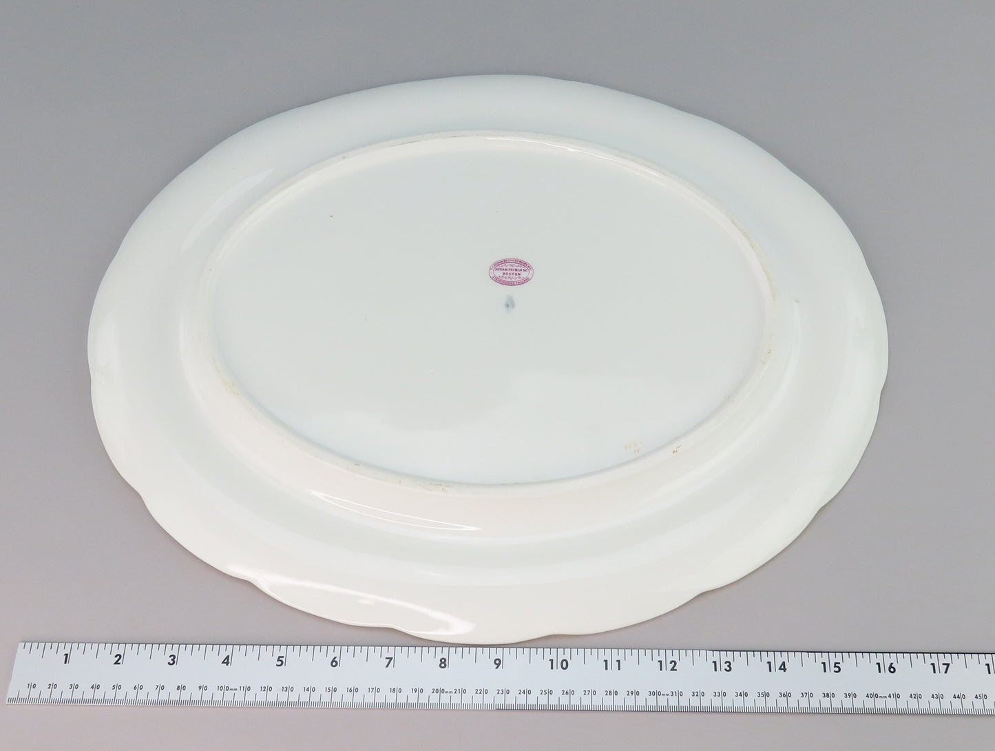 Lovely c1881 Brown Westhead Moore Hand Gilt Flowers Oval Serving Platter