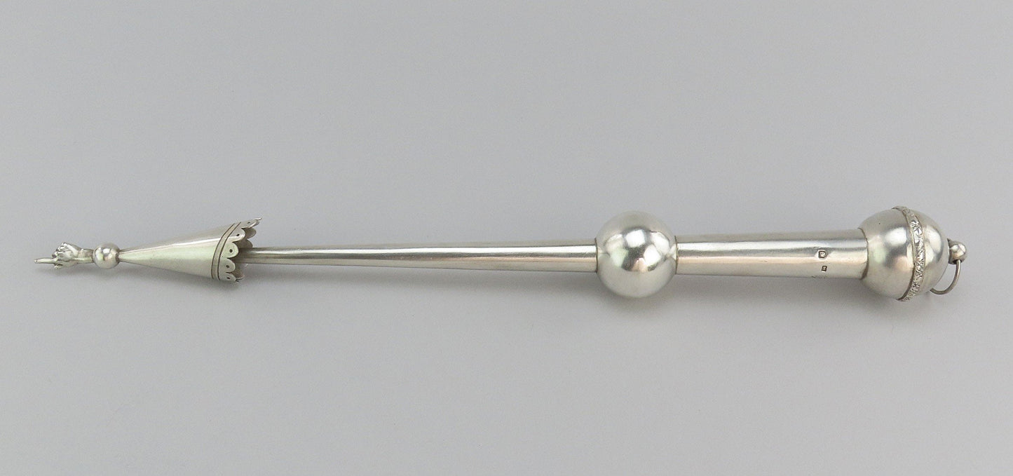 Rare Imperial Russian 1861 84 Silver Yad Torah Pointer St Petersburg Judaica