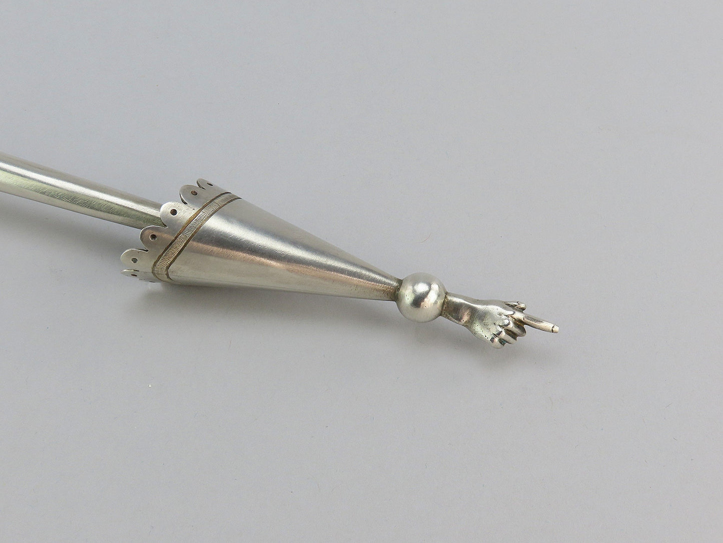 Rare Imperial Russian 1861 84 Silver Yad Torah Pointer St Petersburg Judaica