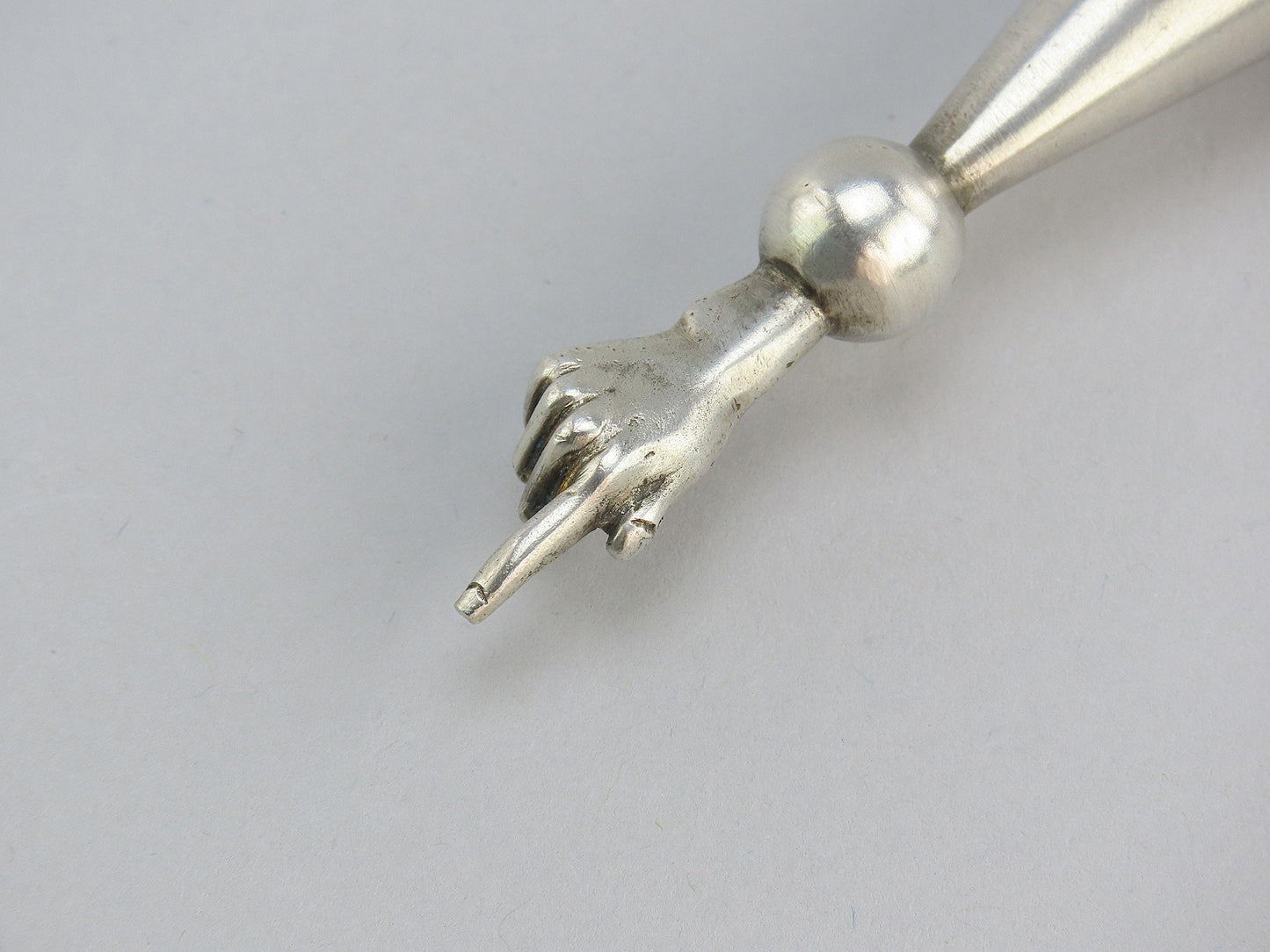Rare Imperial Russian 1861 84 Silver Yad Torah Pointer St Petersburg Judaica
