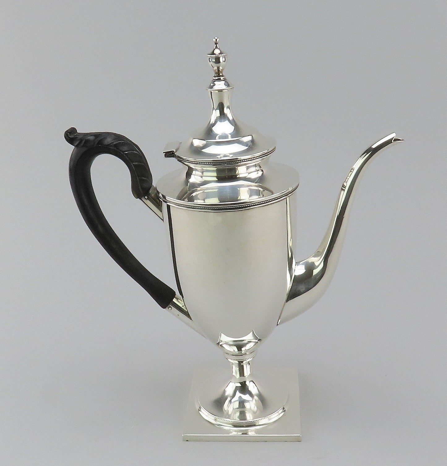 Antique American Sterling Silver Coffee Pot in Classic 18th C Style No Mono