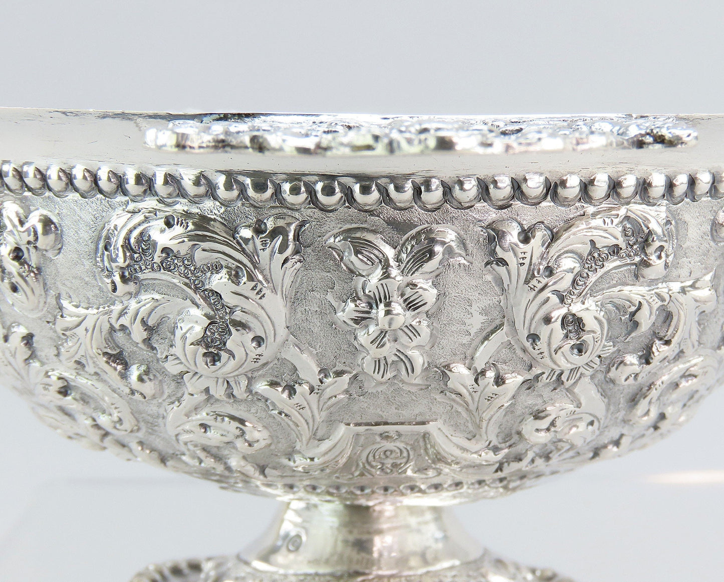 Superb 1912 Dutch 835 Silver Double Handle Pedestal Bowl Chased Windmill Scenes