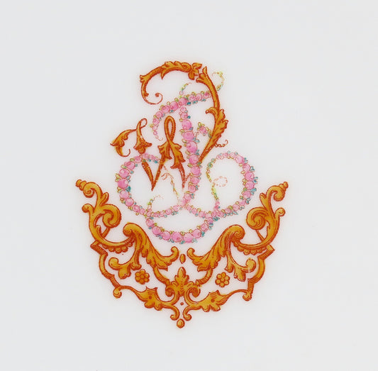 Beautiful 1870s French Porcelain 17 Set Plates Ernie Du Bac Paris 9 1/4 in