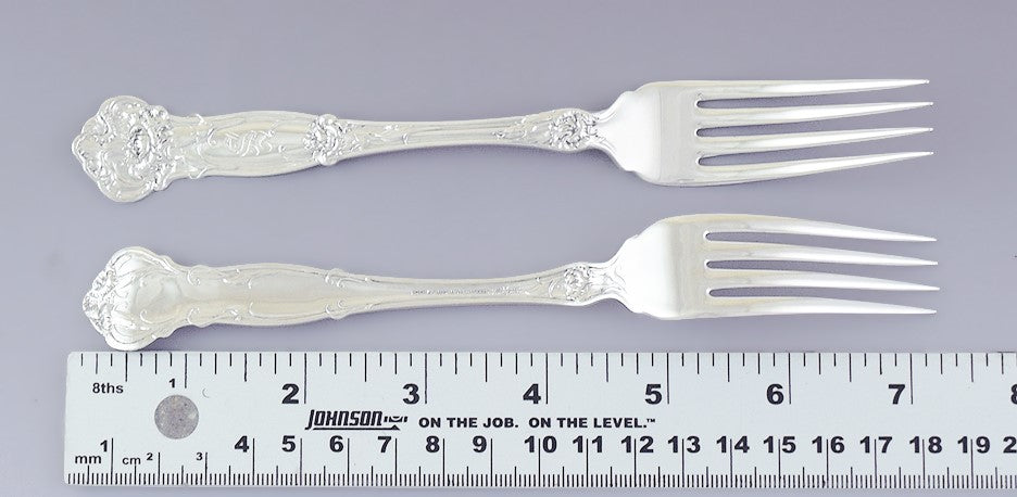 Great set 6 Wallace Sterling Silver Carnation Forks S Mono