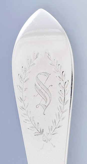 Great set 10 Dominick & Haff Sterling Silver Fish Forks Pointed Antique #3 Engr.