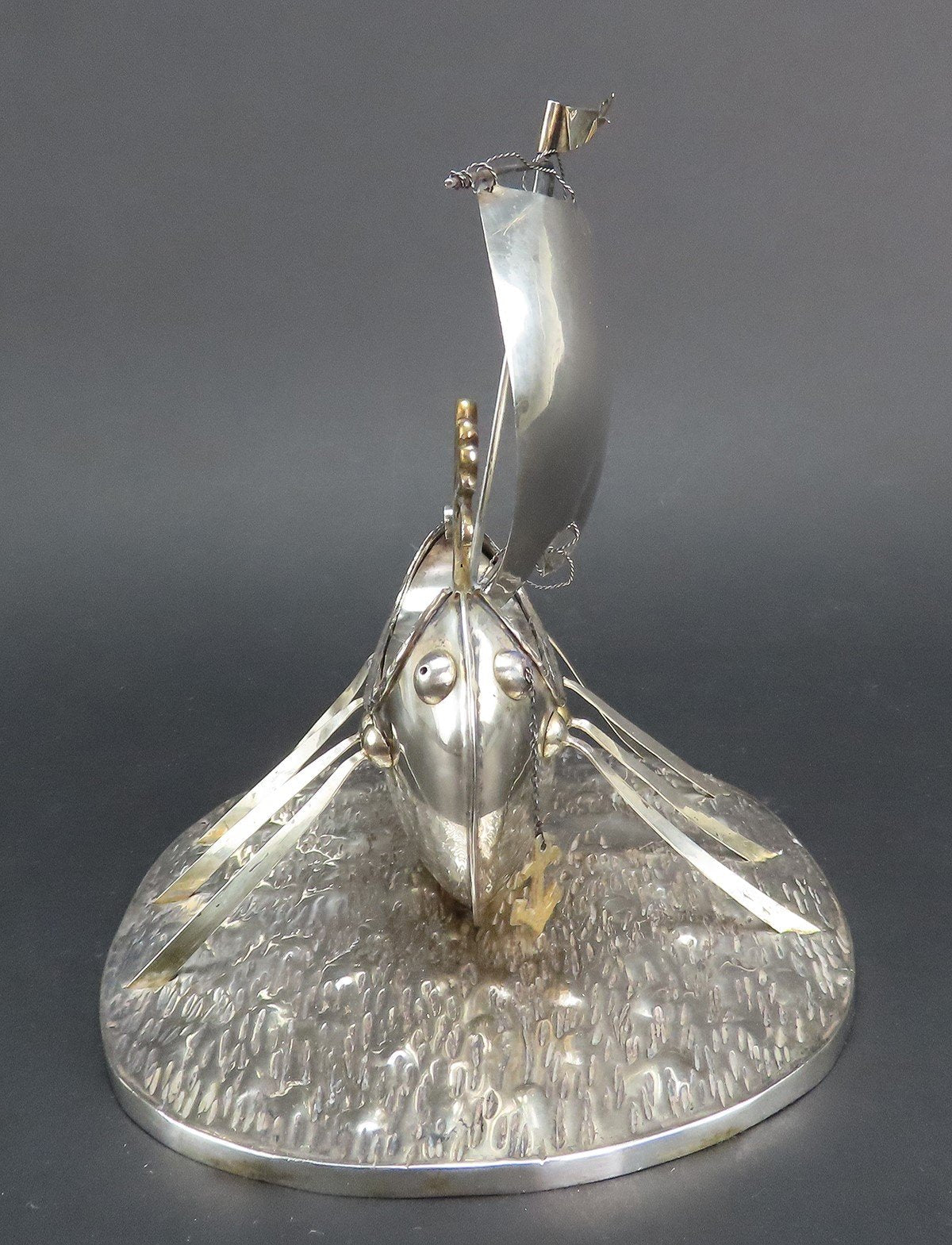 Neat VTG 900 Silver Archaic Greek Trireme Ship Argo Figurine