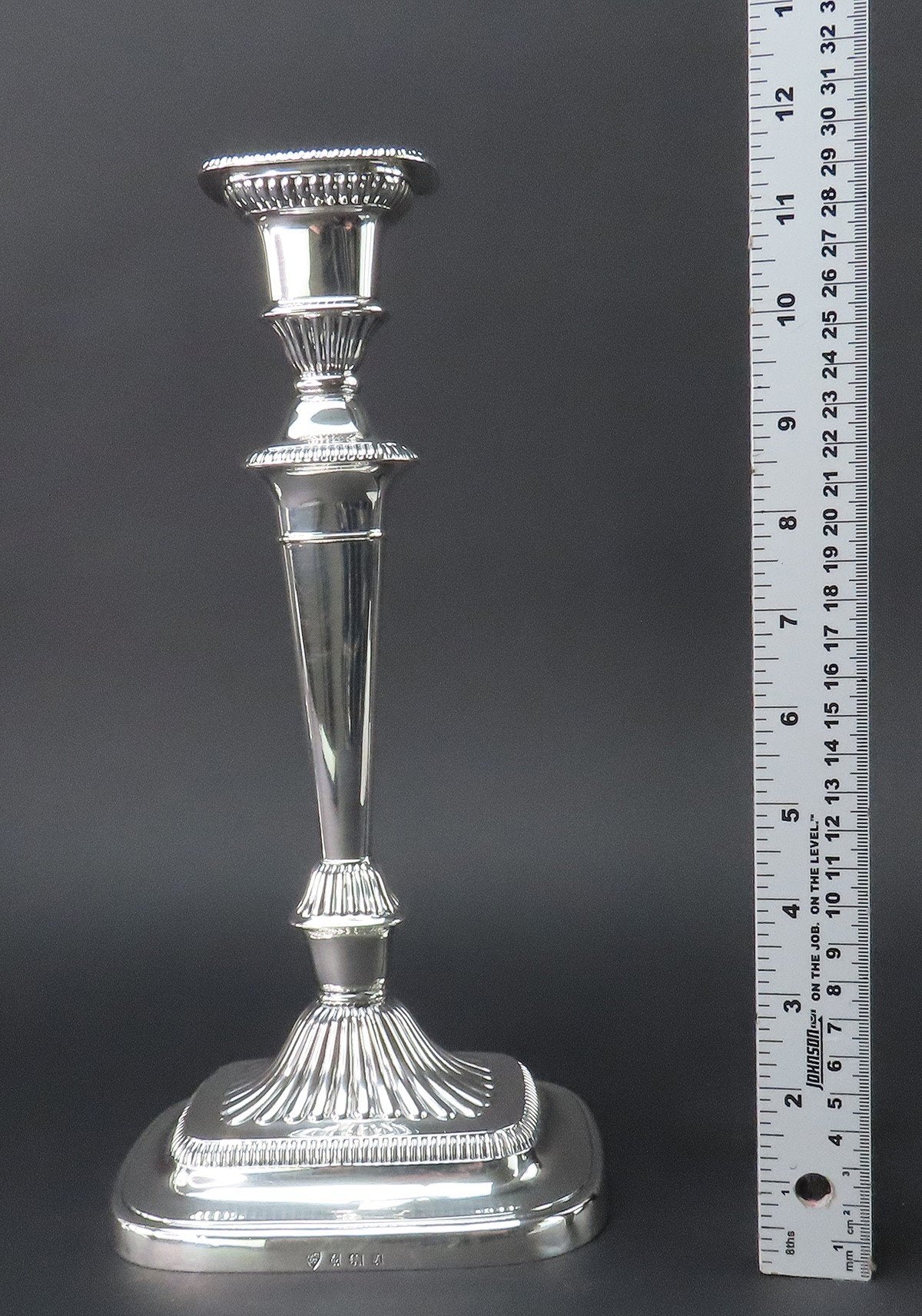 Handsome 1950 Ellis Co English Sterling Silver Table Candlesticks 12 1/4 in