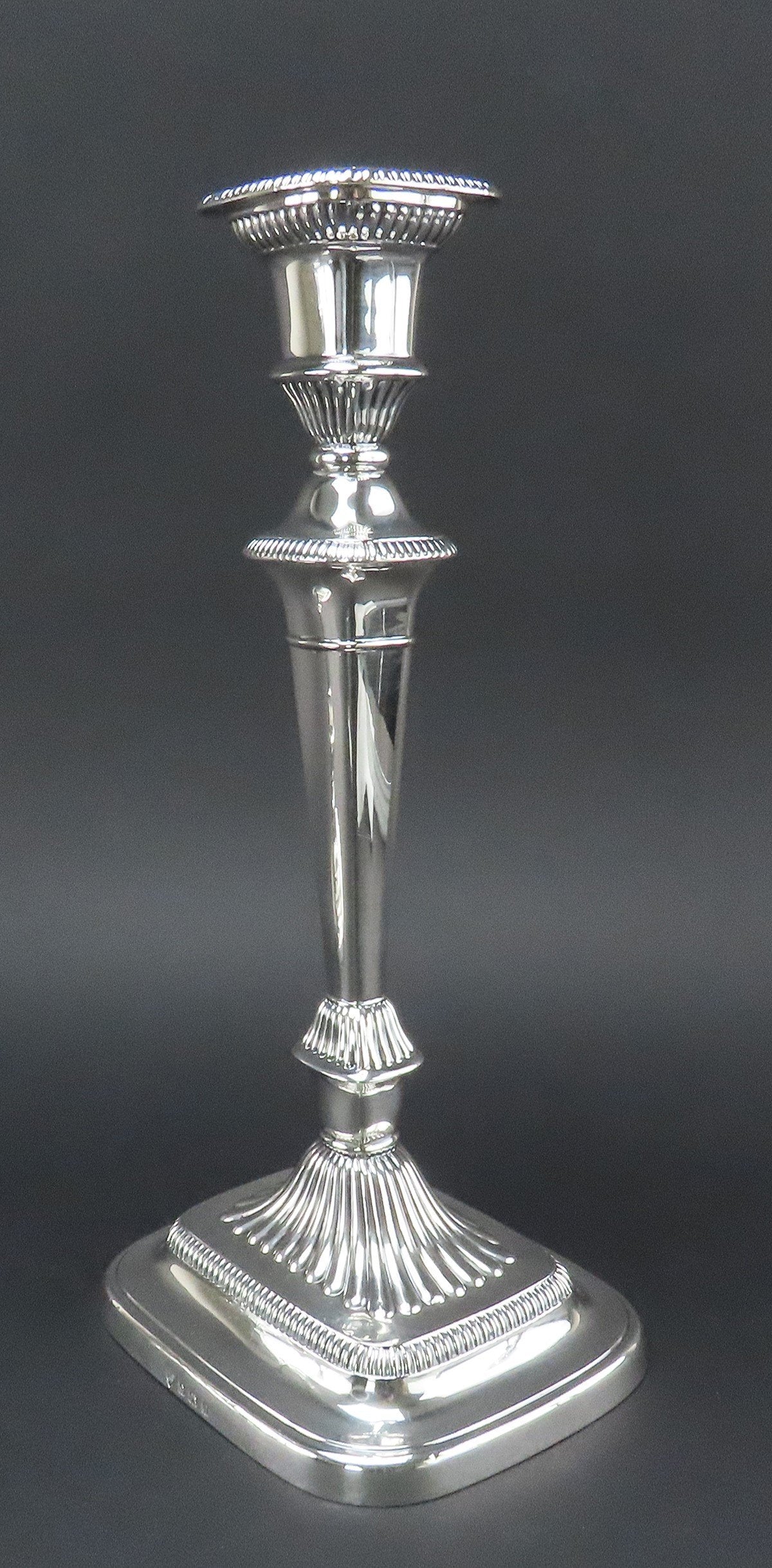 Handsome 1950 Ellis Co English Sterling Silver Table Candlesticks 12 1/4 in