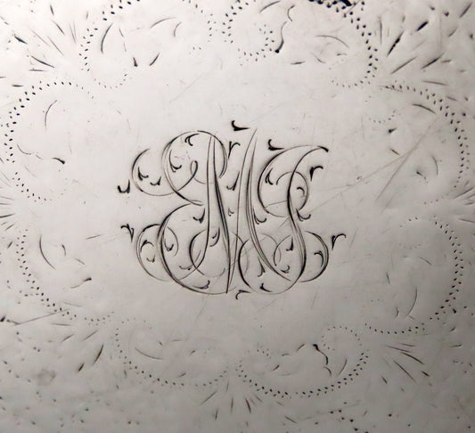 c1900 Baltimore Repousse Sterling Silver Round Tray Salver Ball Claw Feet