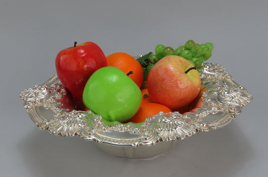 Ornate 1906 Whiting Sterling Silver Large Hand Chased Centerpiece Bowl 13.25"