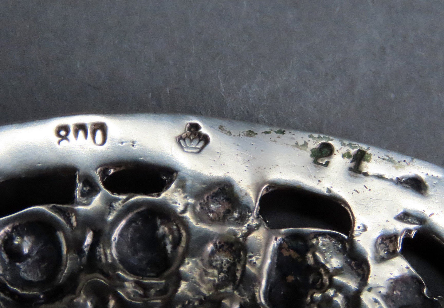 Beautiful Hanua German Pierced Silver Bowl Dancing Figures No Mono .800 Purity