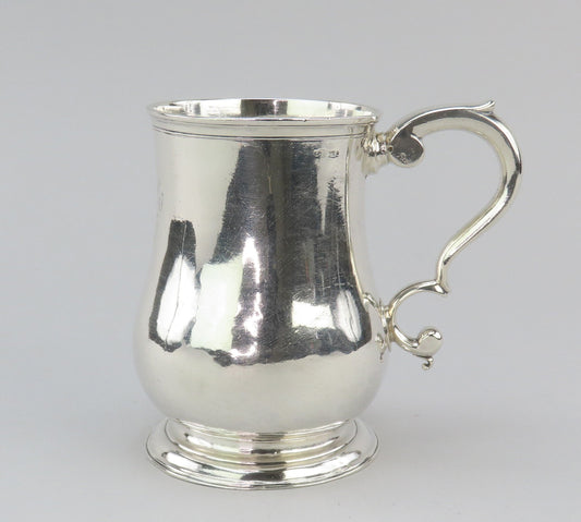Superb c1770 Benjamin Burt American Colonial Coin Silver Mug Cann Heavy Weight