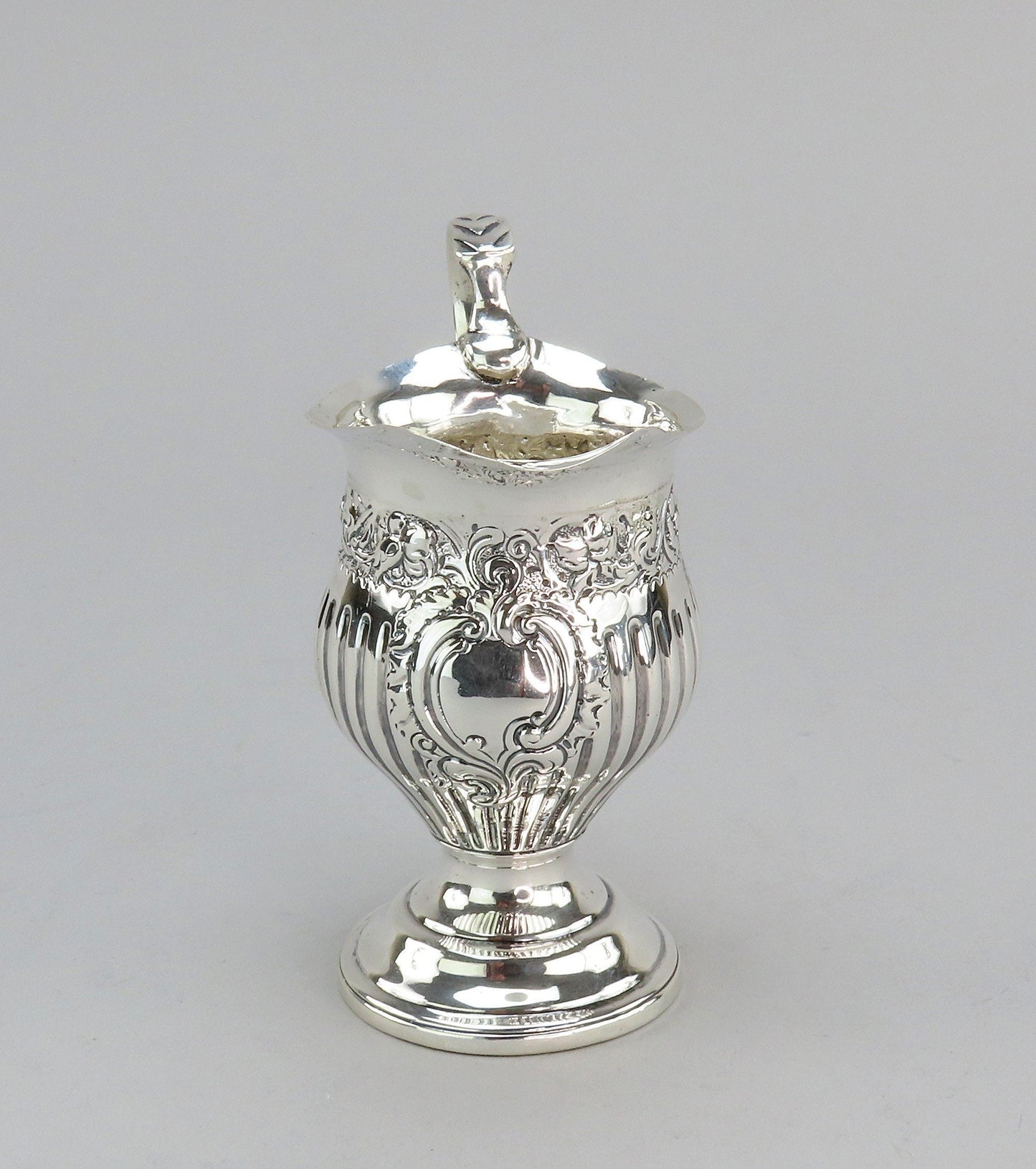 Ornate 1880 Victorian English Sterling Silver Creamer Charles Stuart Harris