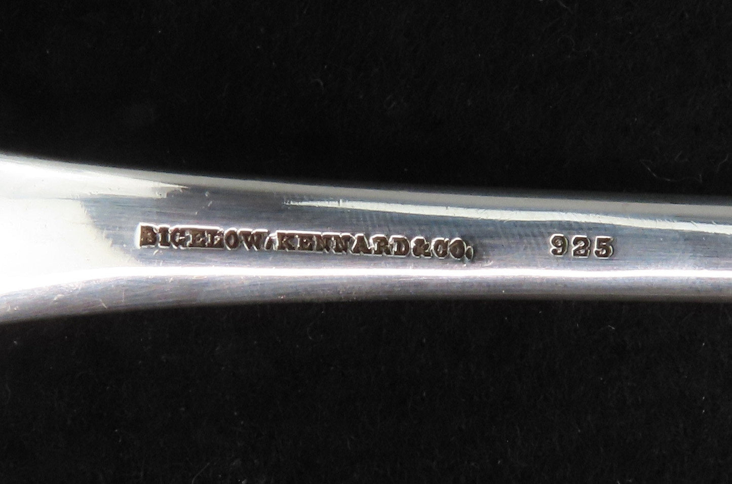 c1875 Sterling Silver Serving Spoon Large Bowl R Mono 11 7/8 Inches