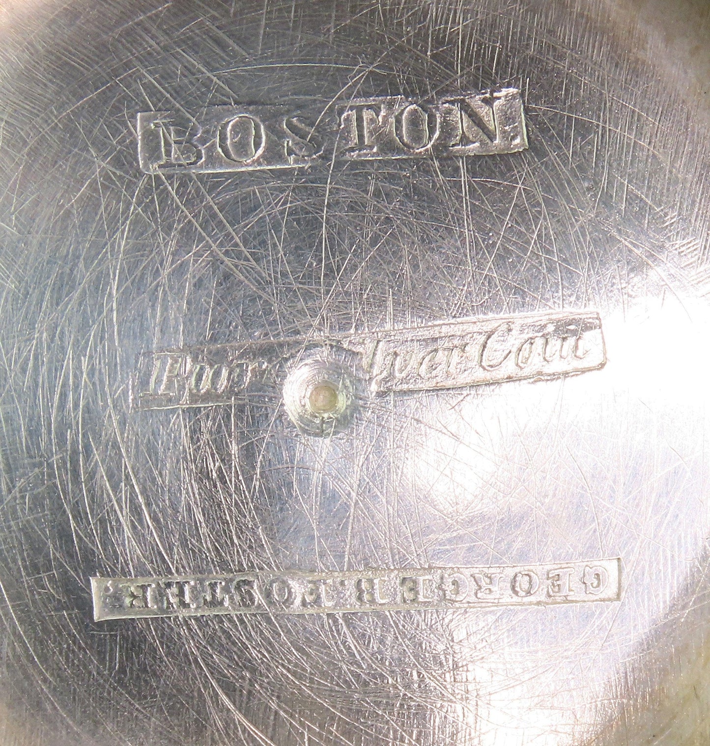 1840/50s Elegant Coin Silver Teapot Classical Form Boston Maker No Mono 6 1/2"