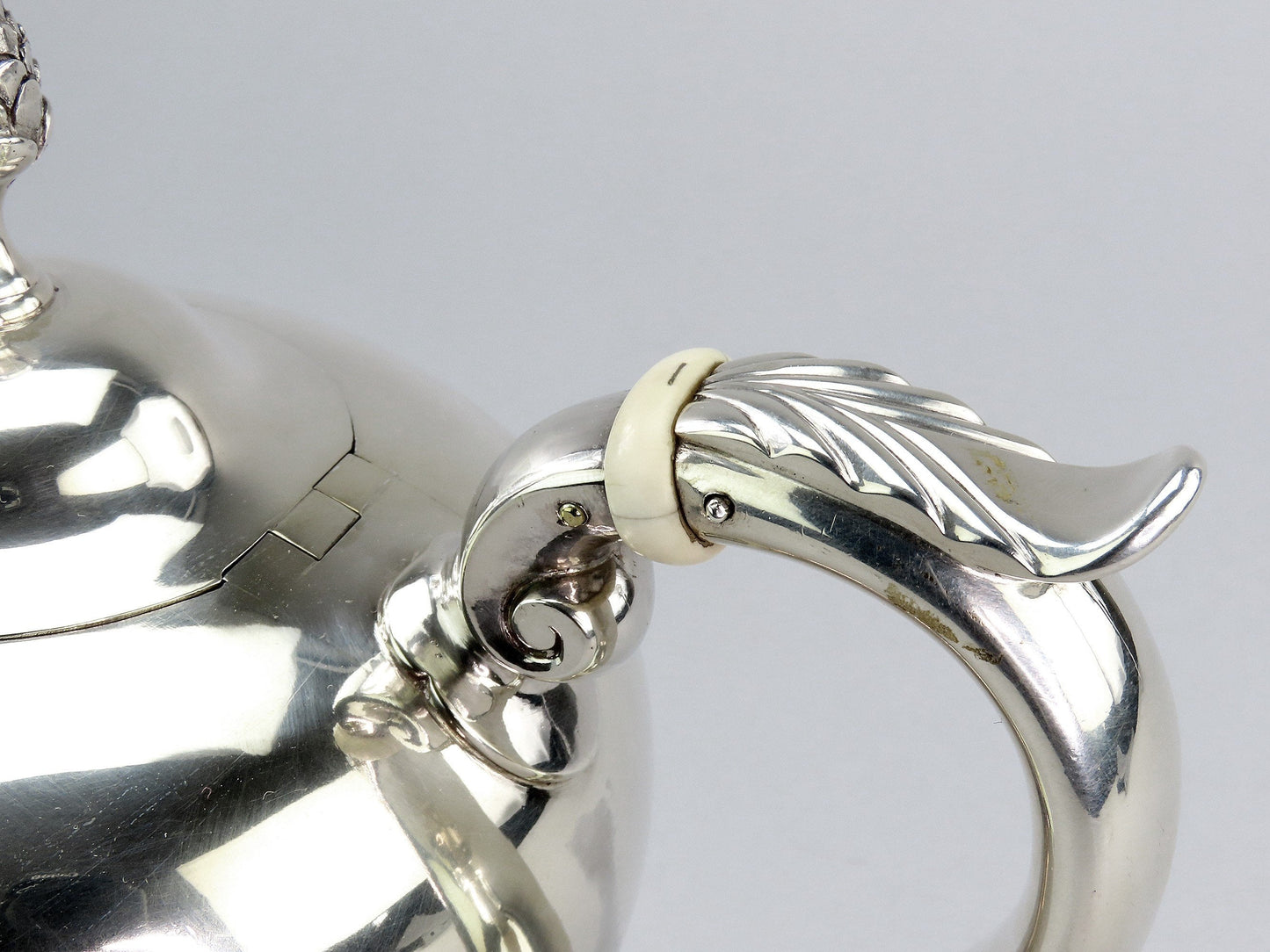 1840/50s Elegant Coin Silver Teapot Classical Form Boston Maker No Mono 6 1/2"