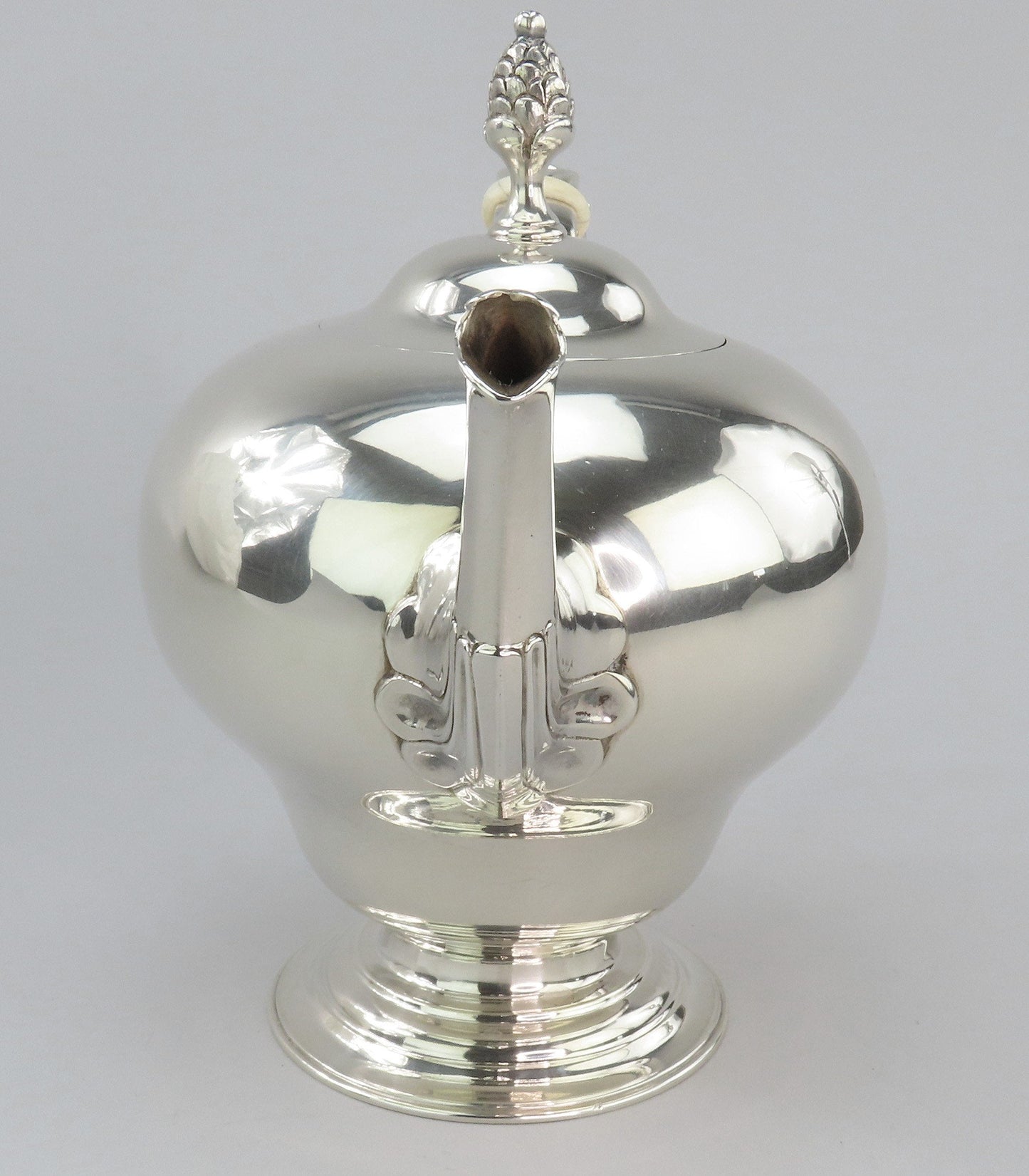1840/50s Elegant Coin Silver Teapot Classical Form Boston Maker No Mono 6 1/2"