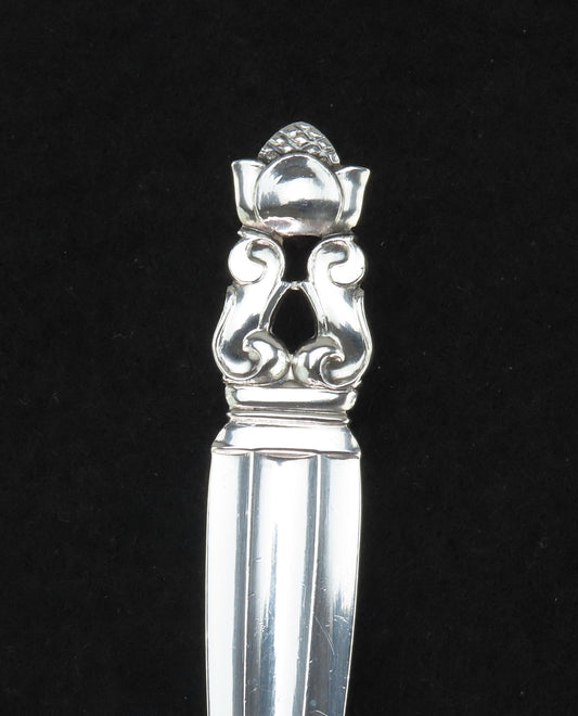 Georg Jensen Solid Sterling Silver Acorn Konge Pie Cake Server 7 7/8" c1930s