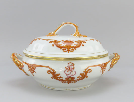 Fabulous 1870s French Porcelain Covered Vegetable Dish Ernie Du Bac Paris