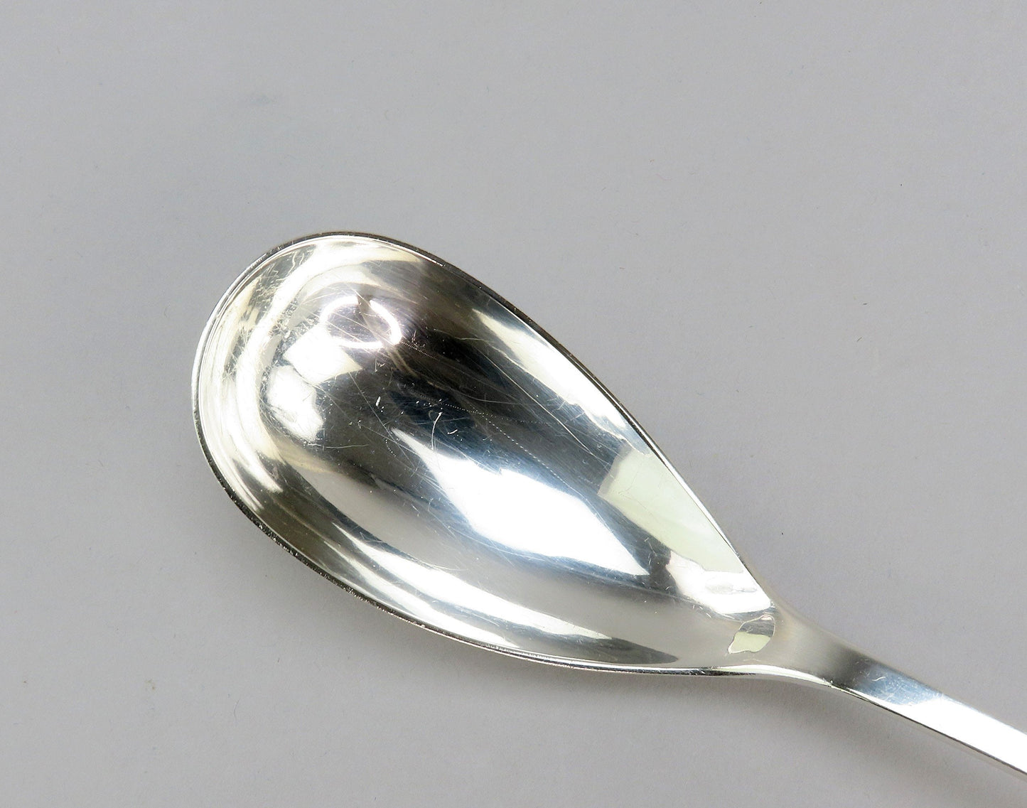 Elegant David Carlson Arts Crafts Sterling Silver Long Handle Oval Spoon 12 1/4"