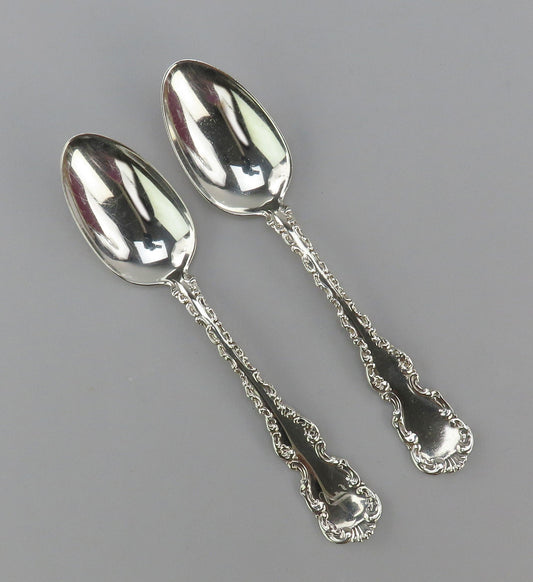 10 Whiting Louis XV Sterling Silver Oval Soup Spoons 7 7/8 Inches