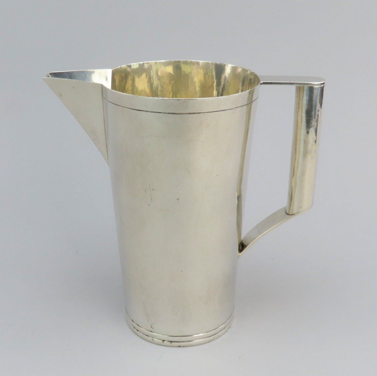 Superb Art Deco/MCM c1920s-1950s German Handwrought 800 Purity Silver Pitcher