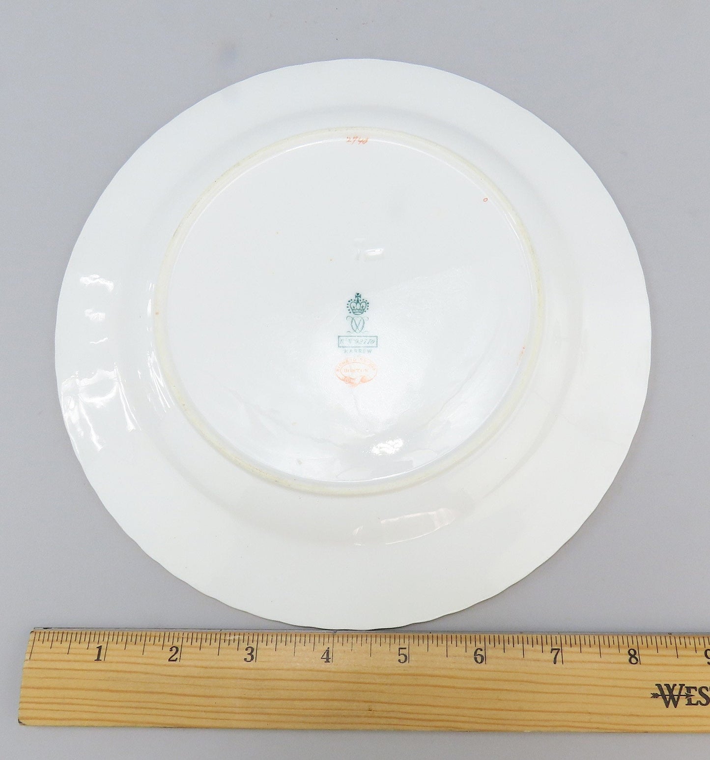 12 Royal Crown Derby Harrow 1888 Luncheon Plates Hand Painted Flowers 8 5/8"