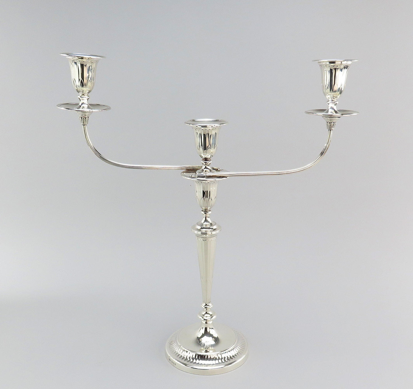 Pair 1931 English Sterling Silver Vanderbilt Estate Convertible Candelabra 18"