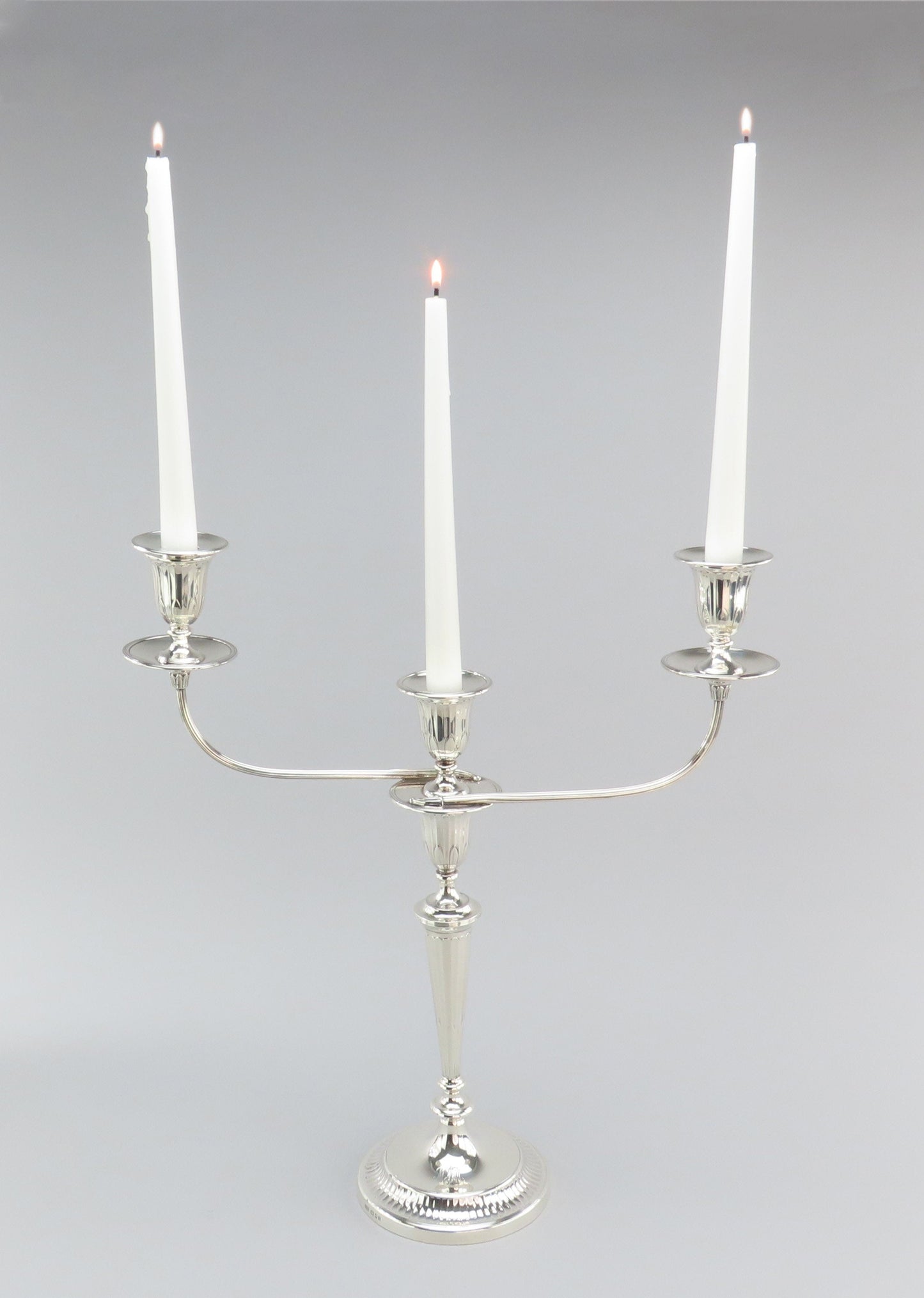 Pair 1931 English Sterling Silver Vanderbilt Estate Convertible Candelabra 18"