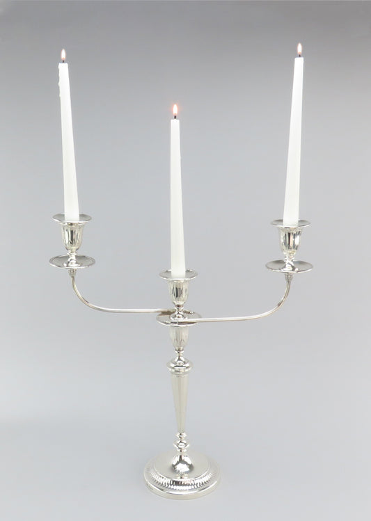 Pair 1931 English Sterling Silver Vanderbilt Estate Convertible Candelabra 18"
