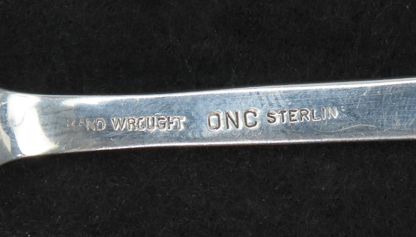 Old Newbury Crafters ONC Panel Antique Sterling Silver Cheese Scoop 7 1/4”