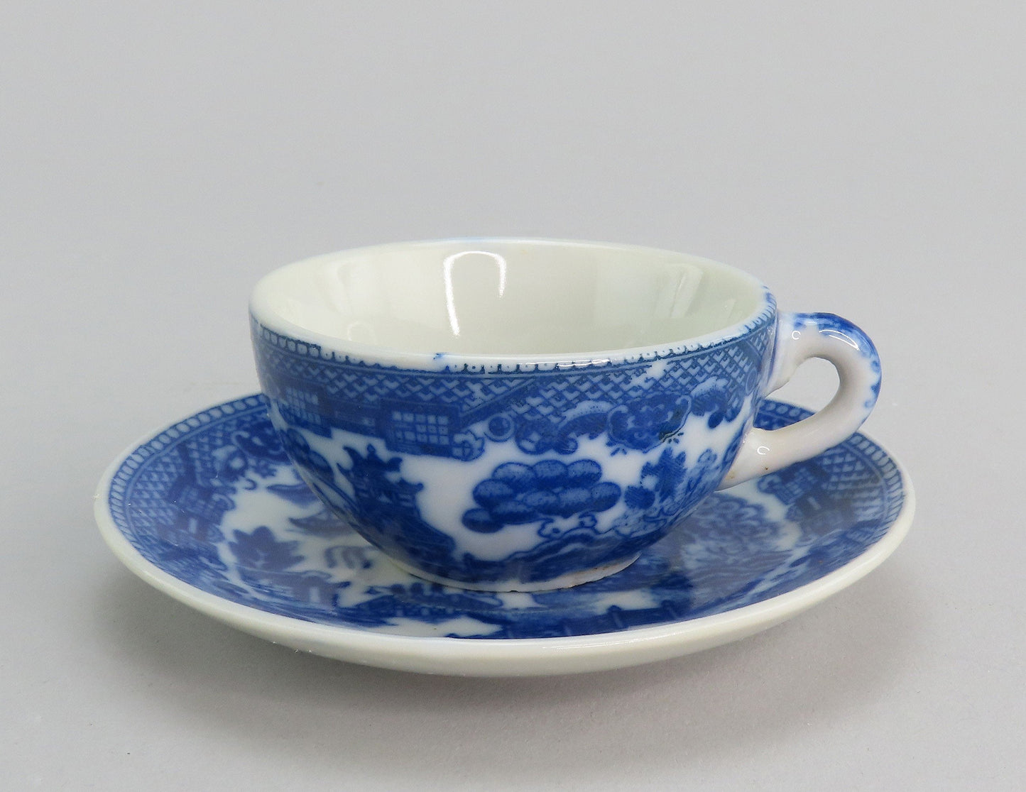 Charming c1920s Antique Blue White Willow 11pc Miniature Tea Set Made in Japan