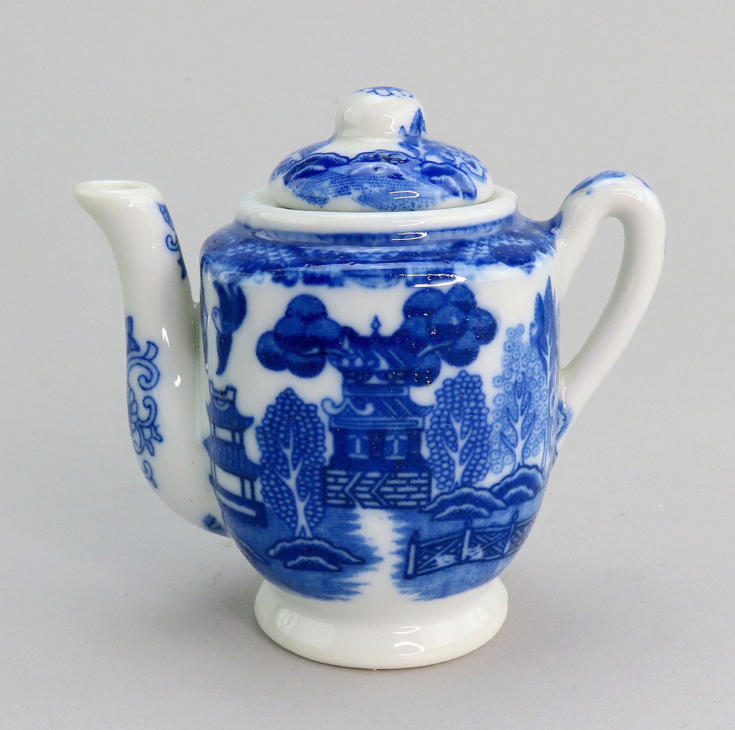 Charming c1920s Antique Blue White Willow 11pc Miniature Tea Set Made in Japan