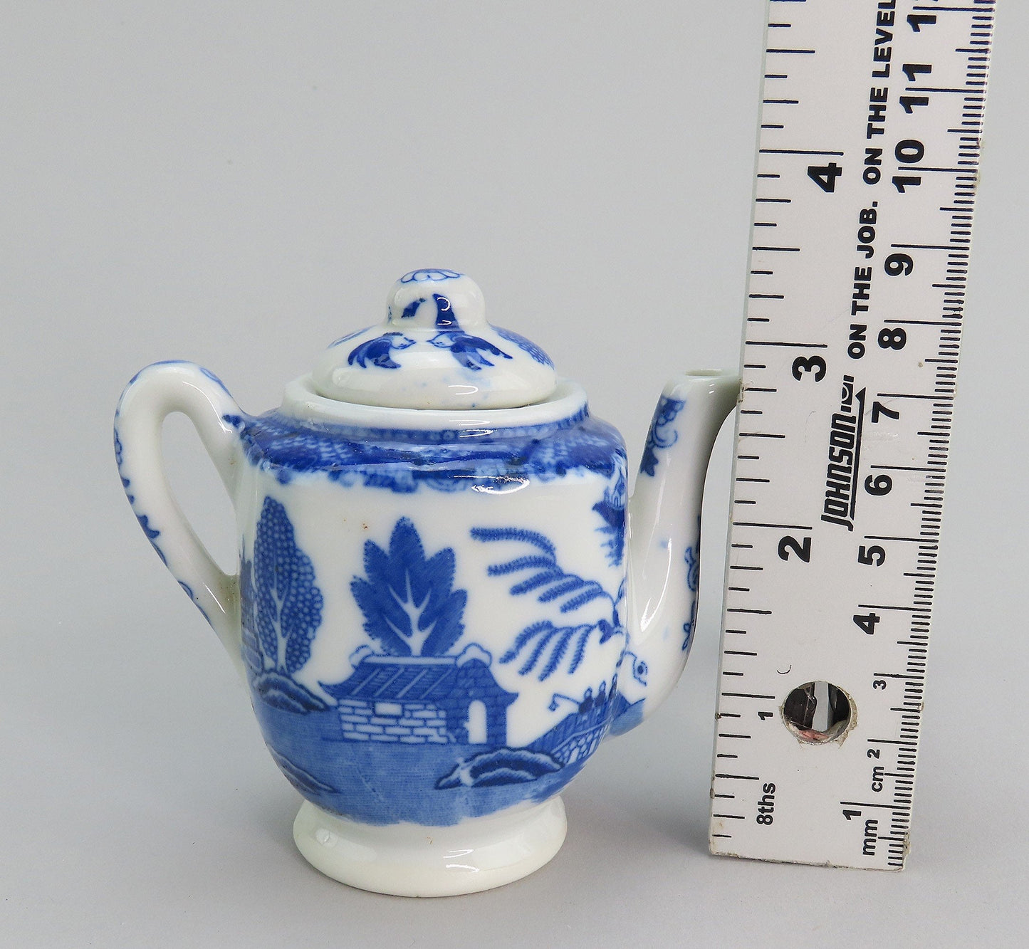Charming c1920s Antique Blue White Willow 11pc Miniature Tea Set Made in Japan