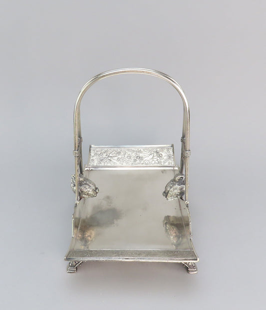 Meriden c1880 American Victorian Silverplate Song Birds Flowers Bride Basket
