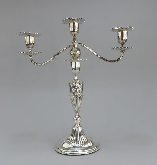 Stunning Pair 1885 Dominick Haff Sterling Silver Adams Style 3 Light Candelabra