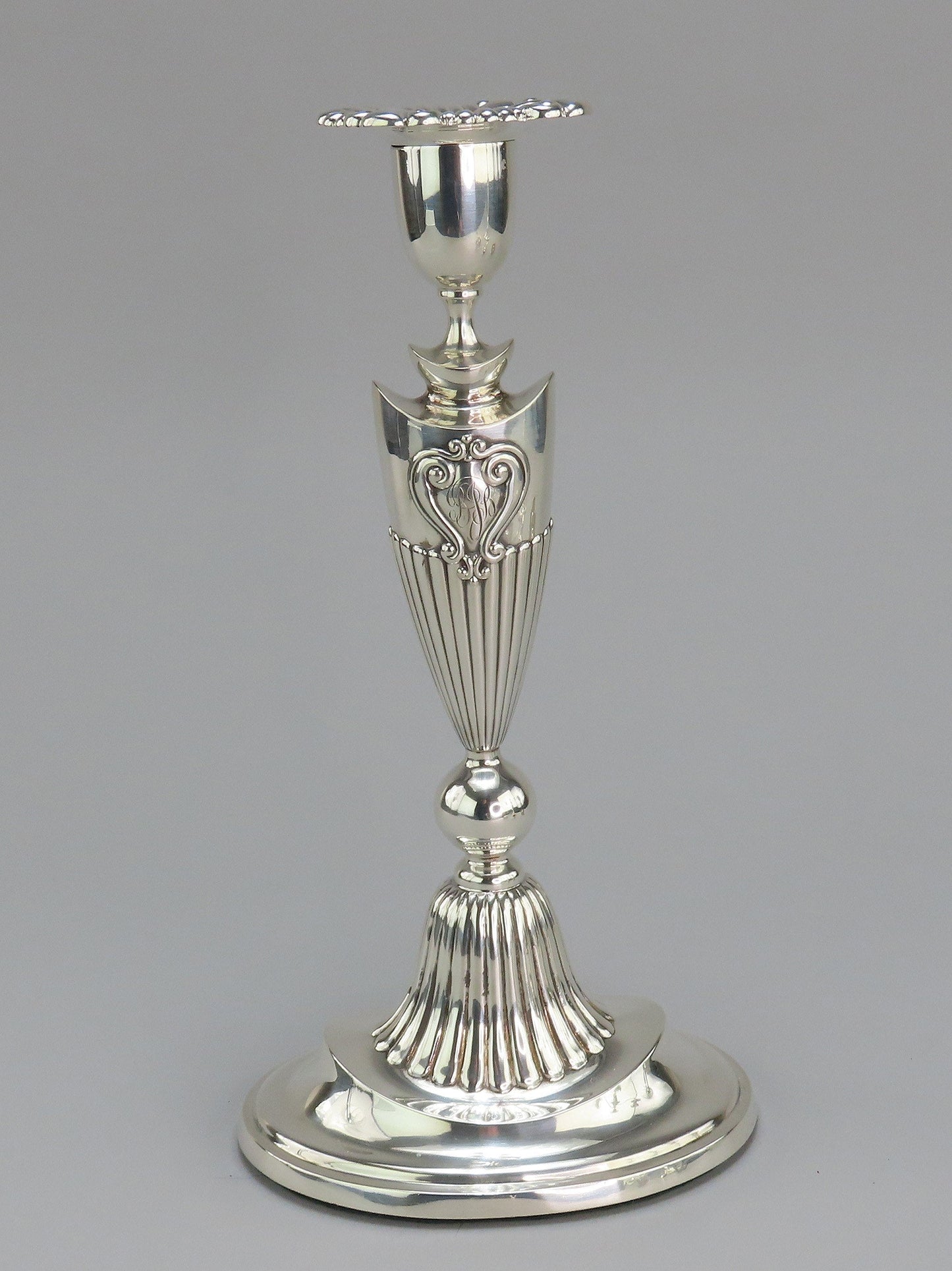 Stunning Pair 1885 Dominick Haff Sterling Silver Adams Style 3 Light Candelabra