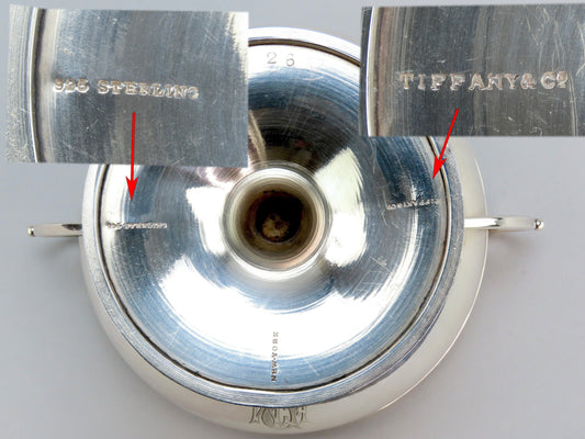 c1875 Antique Tiffany Co Sterling Silver Creamer and Sugar Bowl Set