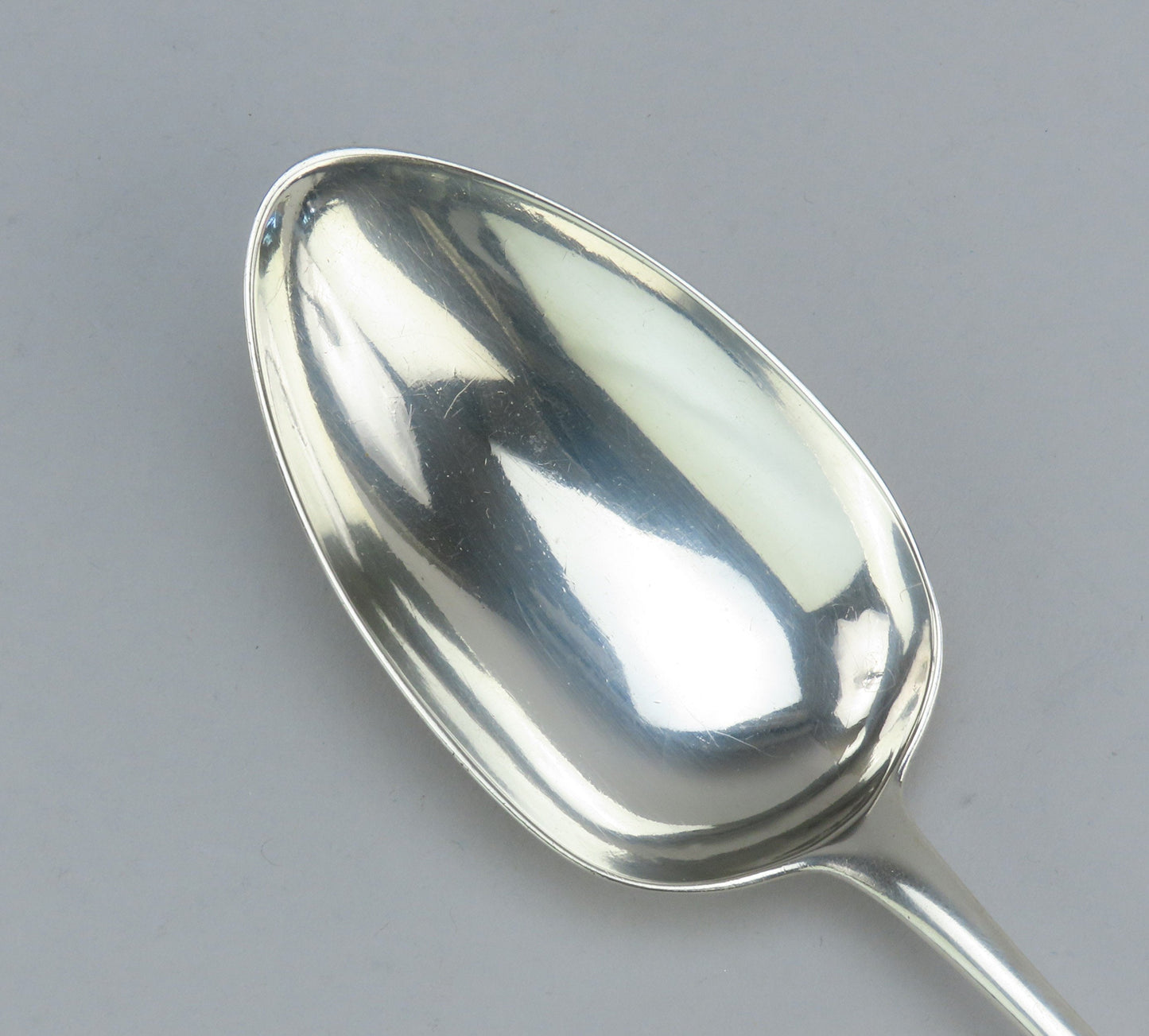 2pc 1791 English Georgian Sterling Silver Platter Stuffing Spoons Ostrich Crest