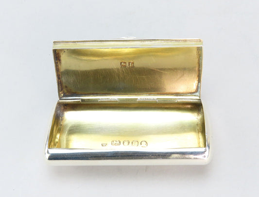 1806 English Sterling Silver Snuff Box Monogram Engraving