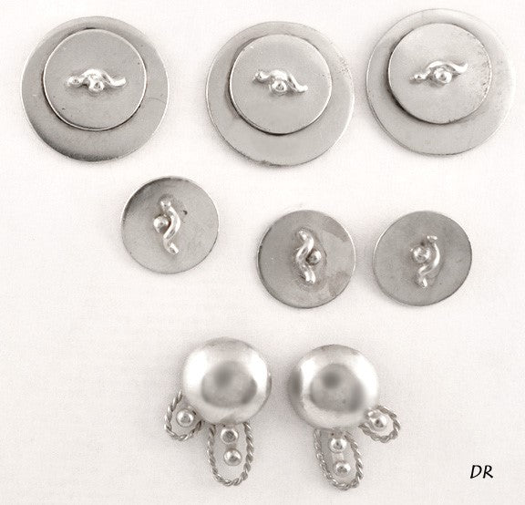 3 Vintage Pairs Sterling Silver Thomae Co Post Stud Earrings