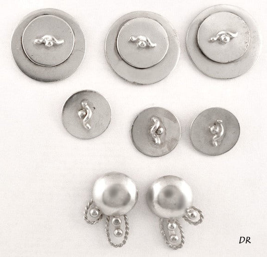 3 Vintage Pairs Sterling Silver Thomae Co Post Stud Earrings