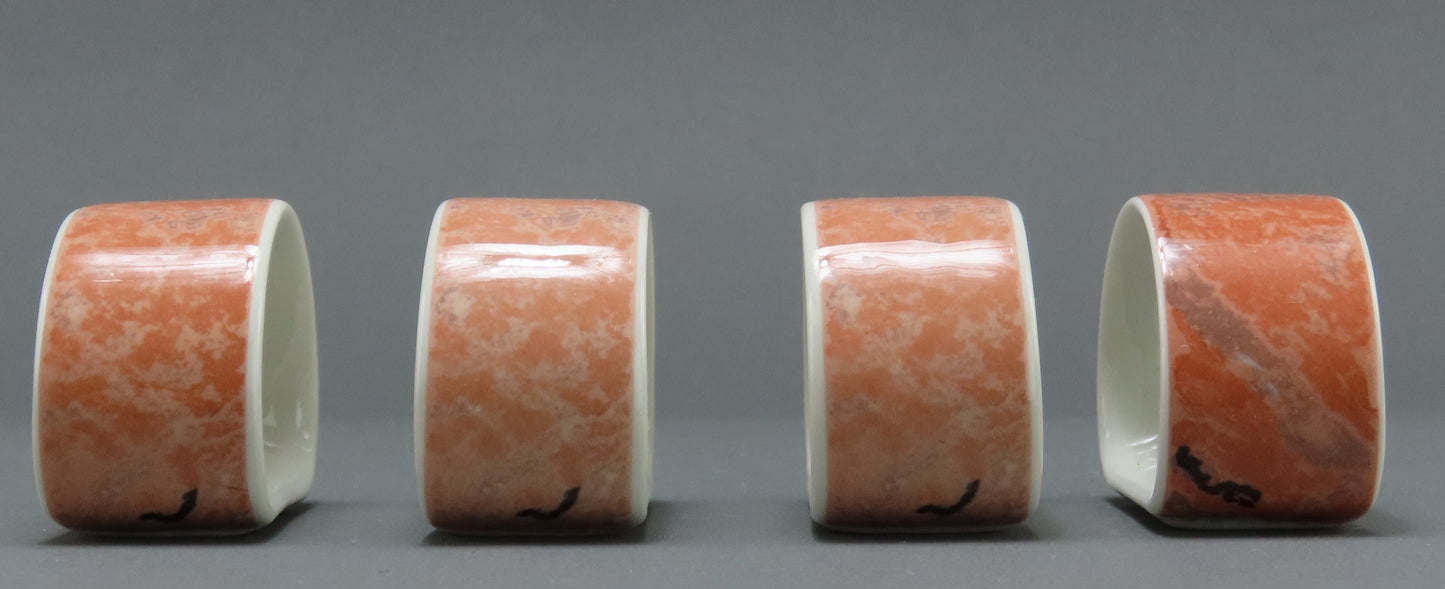 Vintage Set 12 Porcelain Napkin Rings Villeroy and Boch Siena Pattern