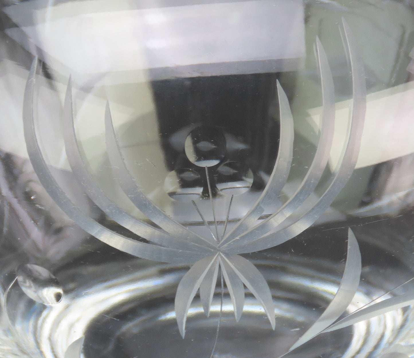 Lovely Lenox USA Signed Clear and Frosted Glass Flowers Floral Vase