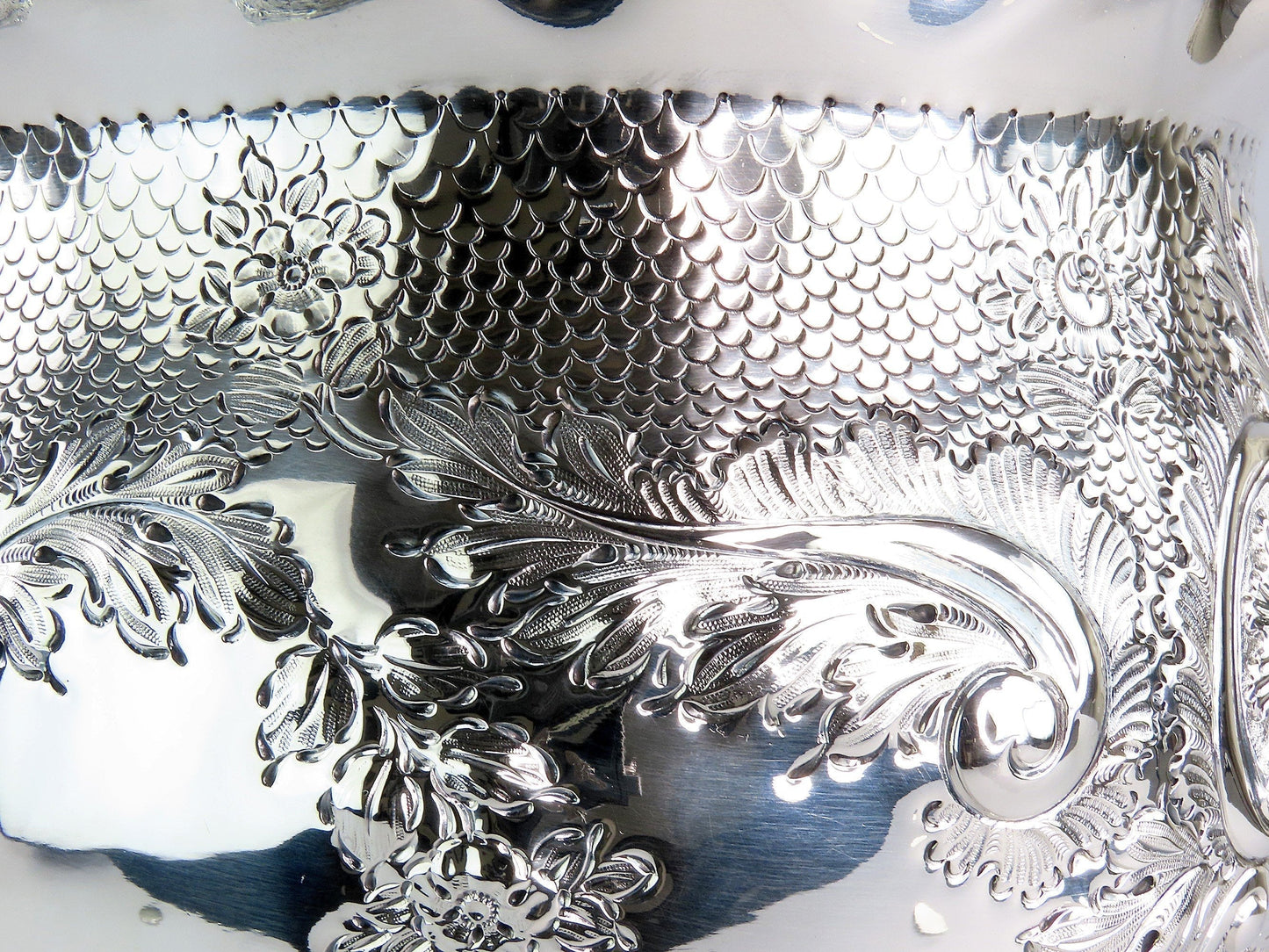 1892 Fabulous English Sterling Silver Mappin Webb Wide Mouth Vase No Mono 6 3/4"