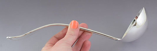 Handsome Frank Smith Sterling Silver Newport Shell Serving Ladle W Mono 10"